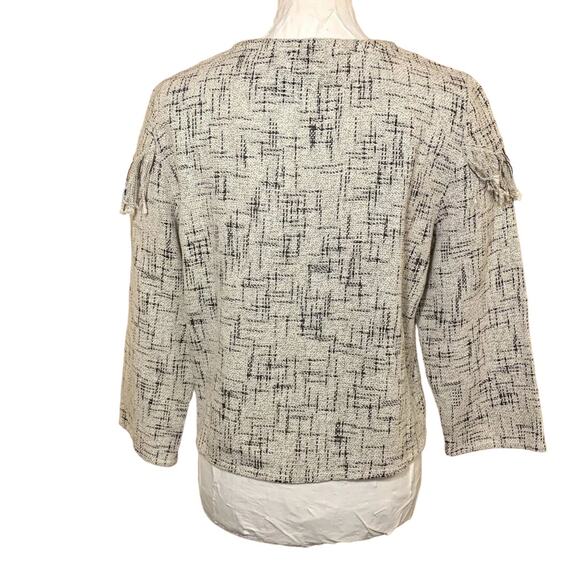 Womens Tweed Knit Fringe Top Woven Western Cowgirl Rodeo Business Casual Twee - Picture 3 of 11
